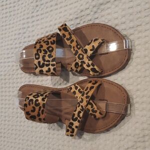 SEVEN 7 MALDIVES SANDALS ANIMAL PRINT SLIP ON SZ 11 (#21)